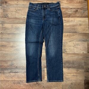 banana republic high rise straight jeans (dark wash)